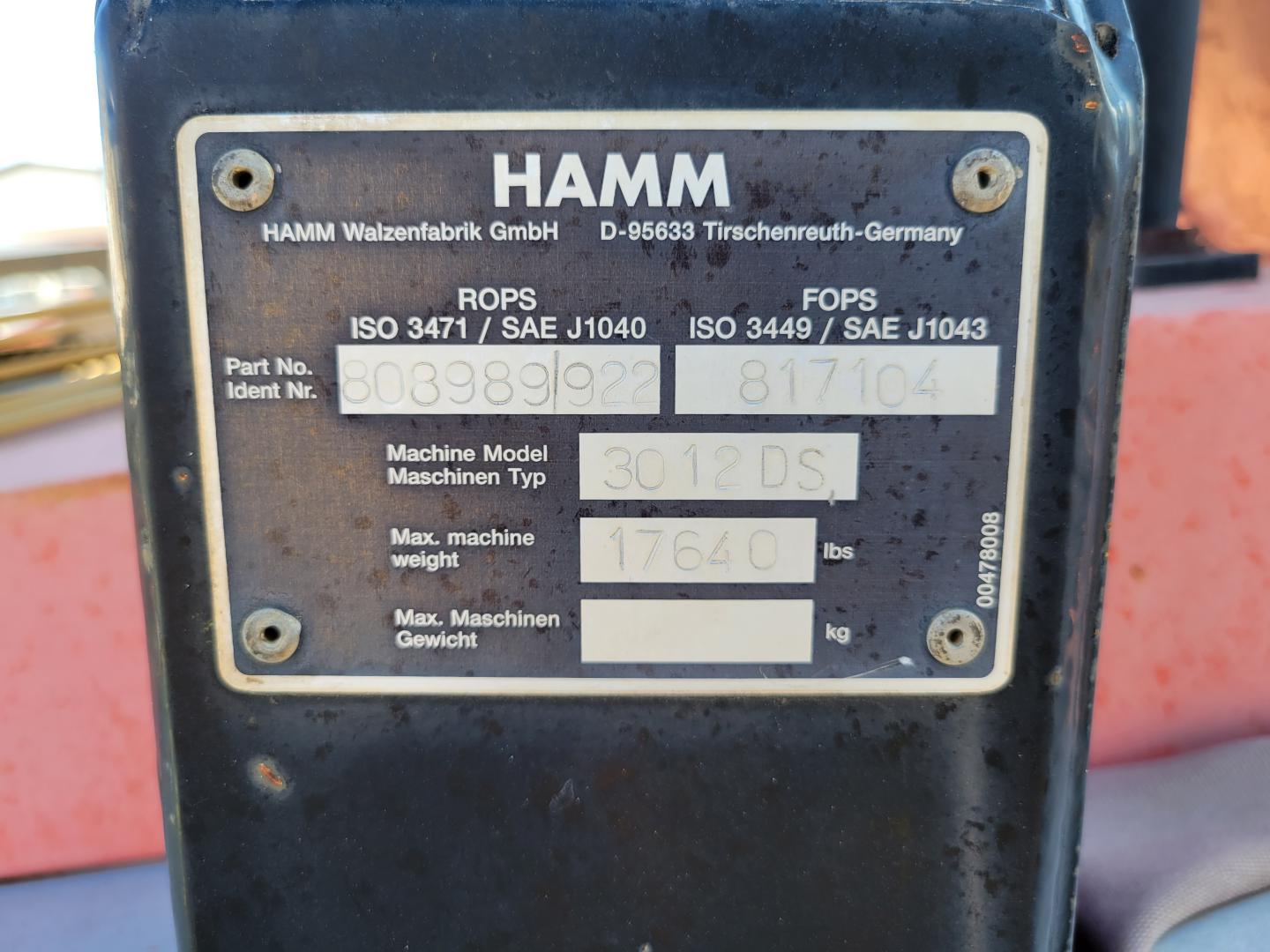 COMPACTADOR HAMM 3012 DS